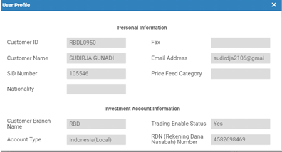 user profile